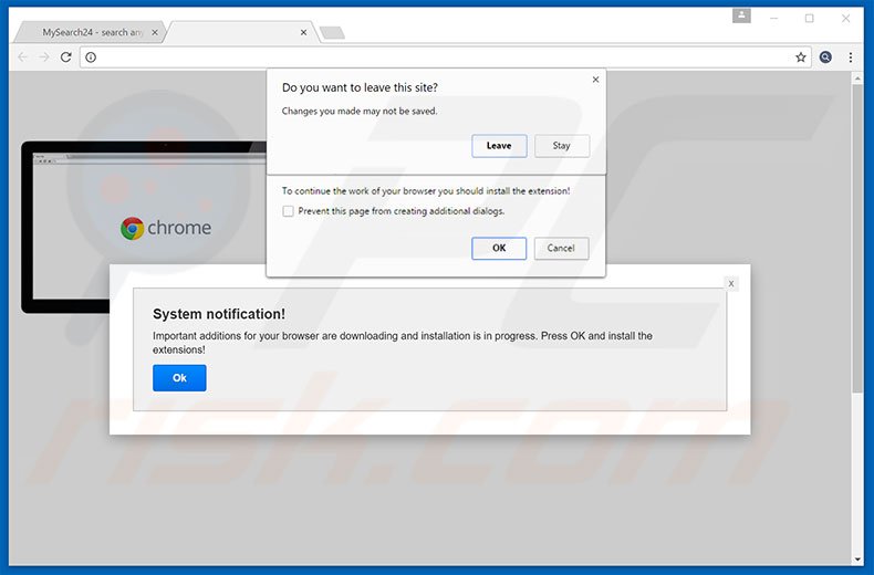 Install Extension To Continue adware
