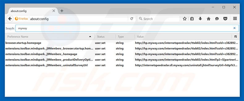 Removing hp.myway.com from Mozilla Firefox default search engine