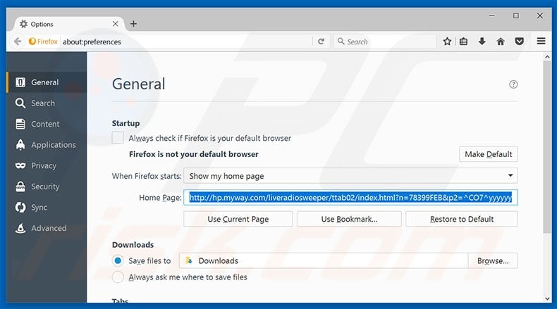 Removing hp.myway.com from Mozilla Firefox homepage