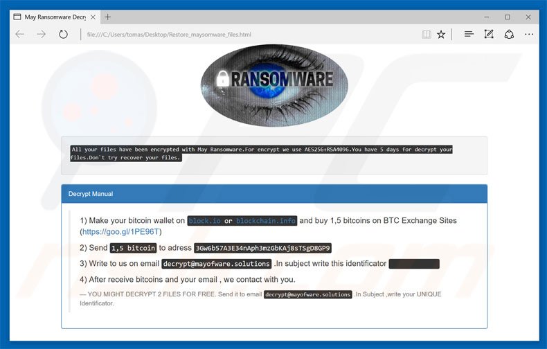 Maysomware decrypt instructions