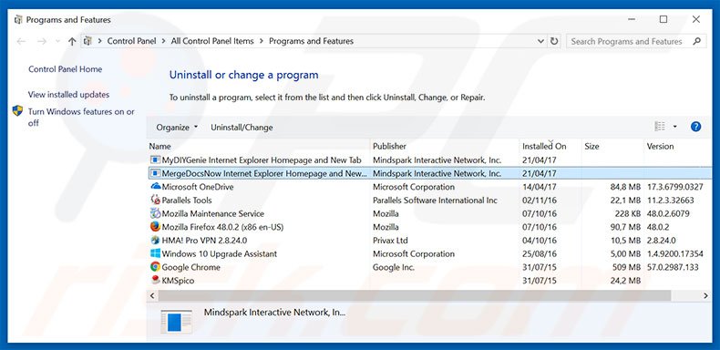 hp.myway.com browser hijacker uninstall via Control Panel