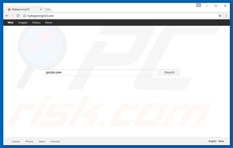 mybeginning123.com browser hijacker