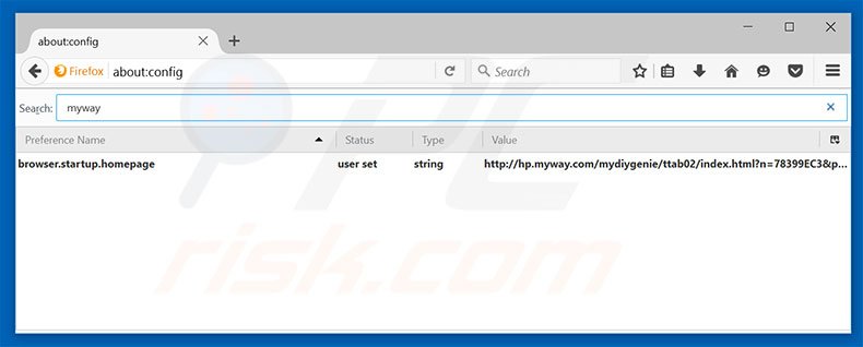 Removing hp.myway.com from Mozilla Firefox default search engine