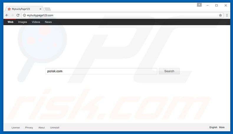 myluckypage123.com browser hijacker