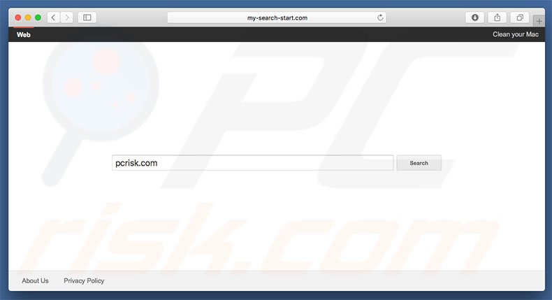 my-search-start.com browser hijacker on a Mac computer