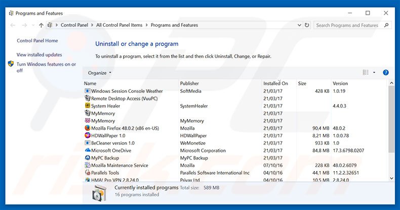 Navigate Pro adware uninstall via Control Panel