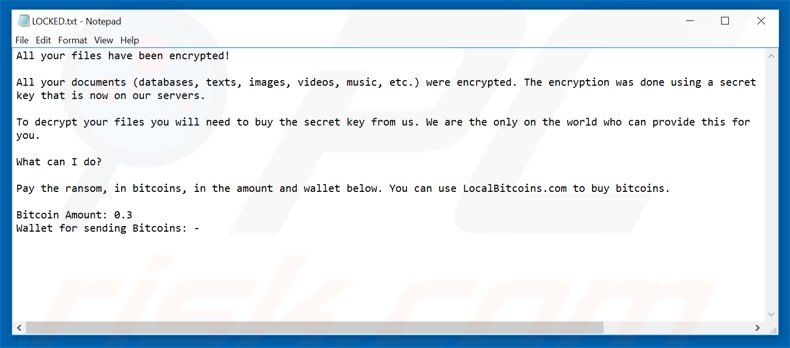 philadelphia ransomware locked.txt ransom demanding note
