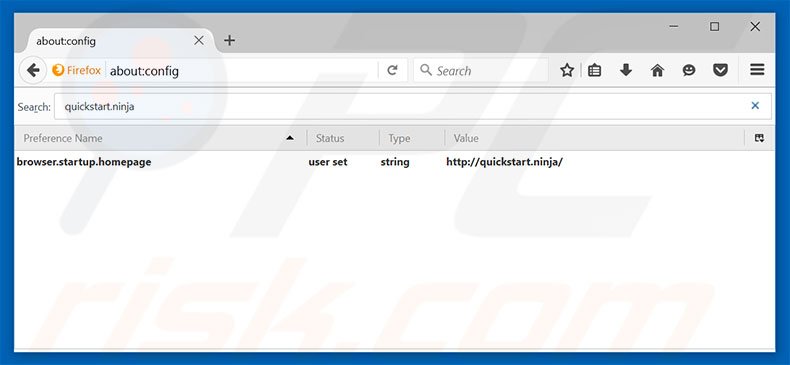 Removing quickstart.ninja from Mozilla Firefox default search engine