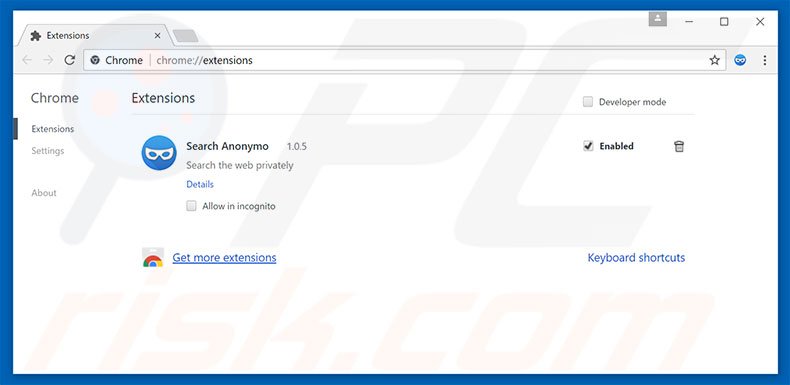 Removing searchanonymo.com related Google Chrome extensions