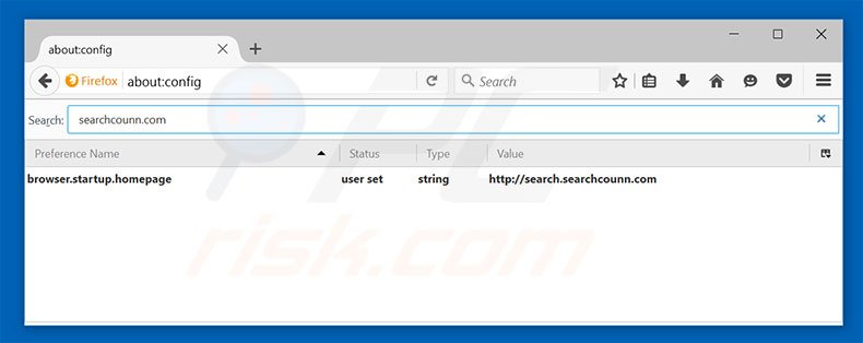 Removing search.searchcounn.com from Mozilla Firefox default search engine