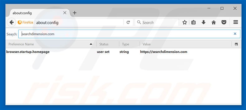 Removing searchdimension.com from Mozilla Firefox default search engine