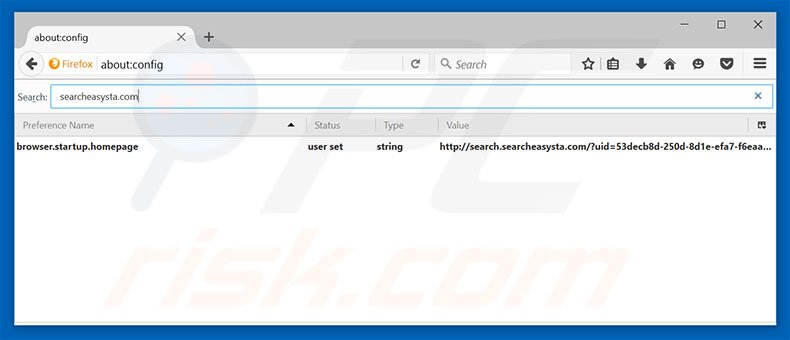 Removing search.searcheasysta.com from Mozilla Firefox default search engine