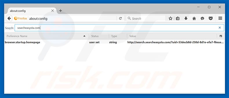 Removing search.searcheasysta.com from Mozilla Firefox default search engine