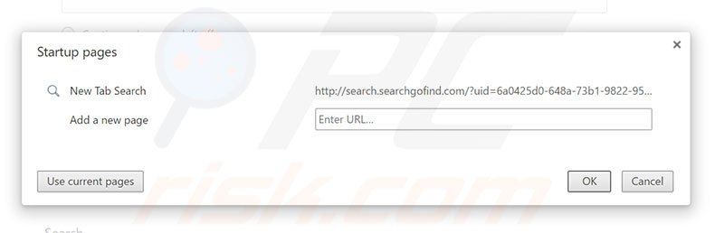 Removing search.searchgofind.com from Google Chrome homepage