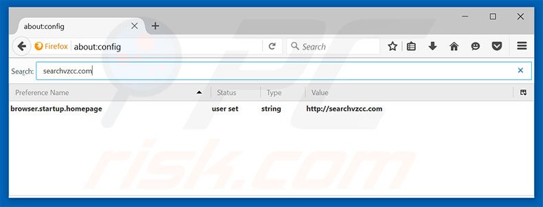 Removing searchvzcc.com from Mozilla Firefox default search engine
