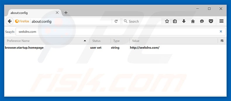 Removing seekdns.com from Mozilla Firefox default search engine