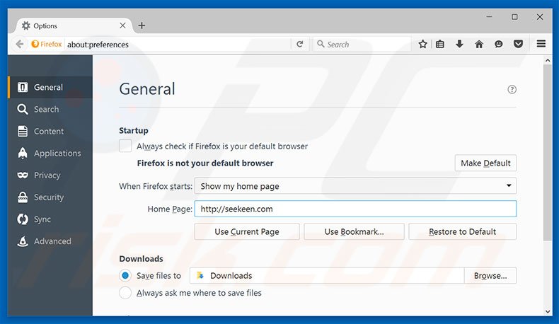 Removing seekeen.com from Mozilla Firefox homepage