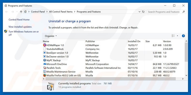 seekeen.com browser hijacker uninstall via Control Panel