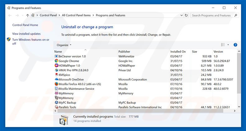 Speedownloader adware uninstall via Control Panel