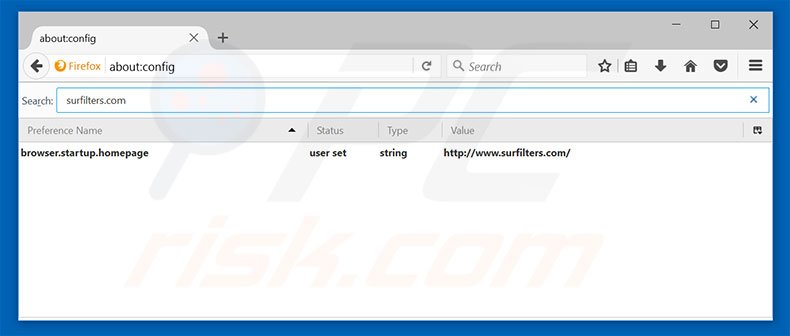 Removing surfilters.com from Mozilla Firefox default search engine