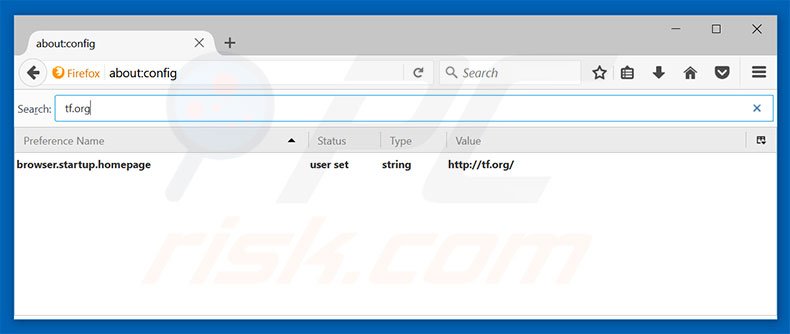 Removing tf.org from Mozilla Firefox default search engine
