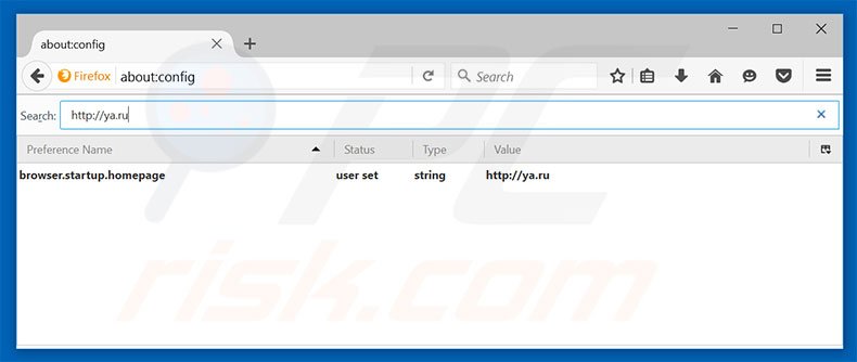 Removing ya.ru from Mozilla Firefox default search engine