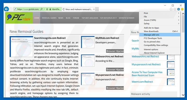 Removing 1.admetic.com ads from Internet Explorer step 1