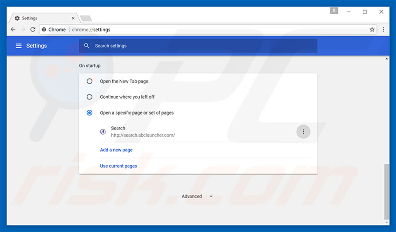 Removing search.abclauncher.com from Google Chrome homepage