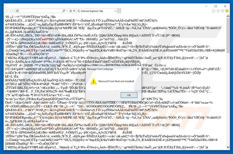 The ArialText Font Was Not Found adware