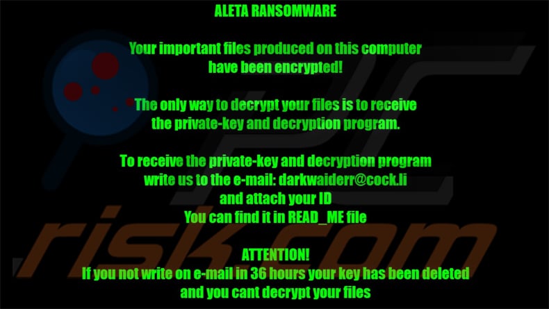 btcware ransomware aleta variant