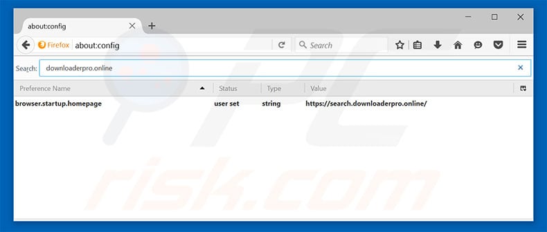 Removing search.downloaderpro.online from Mozilla Firefox default search engine