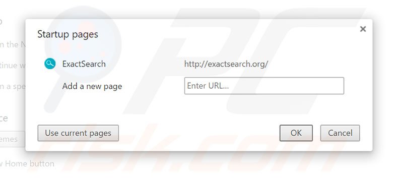 Removing exactsearch.org from Google Chrome homepage