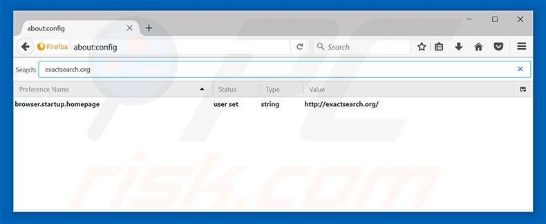 Removing exactsearch.org from Mozilla Firefox default search engine
