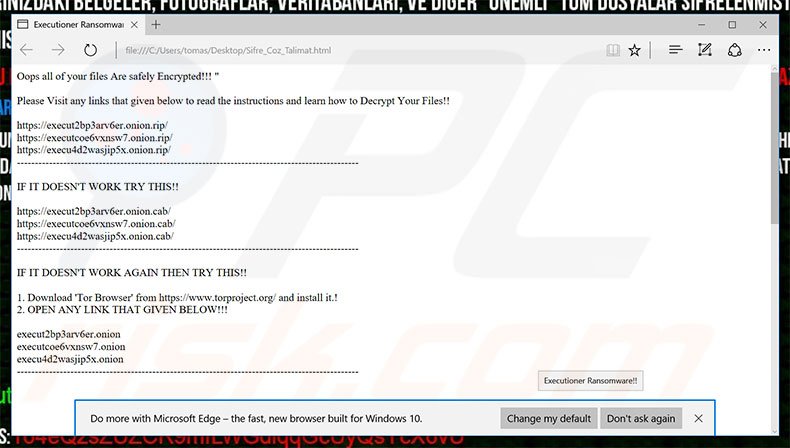 Executioner (Cellat) decrypt instructions