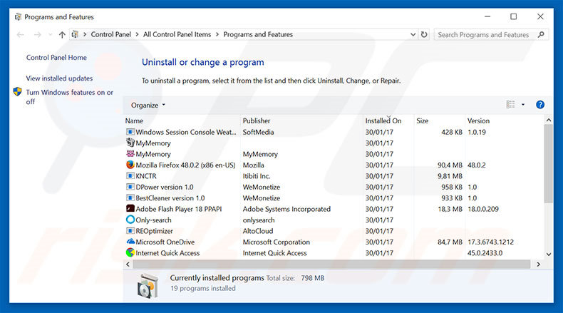 search.futuremediatabsearch.com browser hijacker uninstall via Control Panel