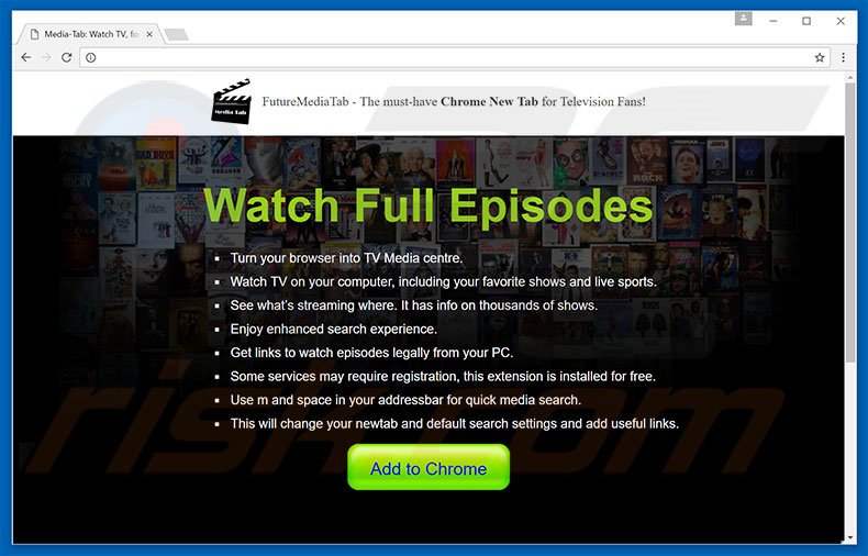 Website used to promote FutureMediaTab browser hijacker