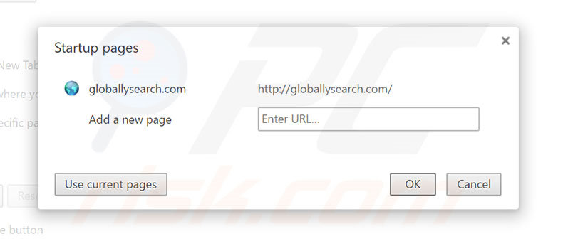 Removing globallysearch.com from Google Chrome homepage