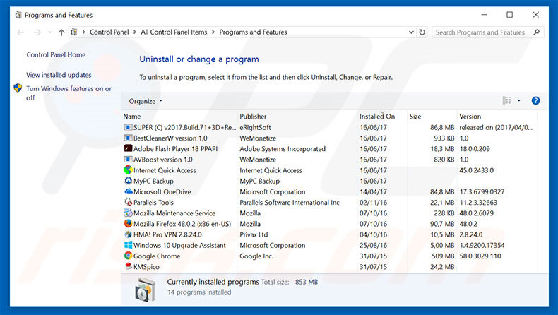 globallysearch.com browser hijacker uninstall via Control Panel