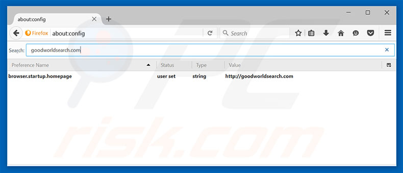 Removing goodworldsearch.com from Mozilla Firefox default search engine