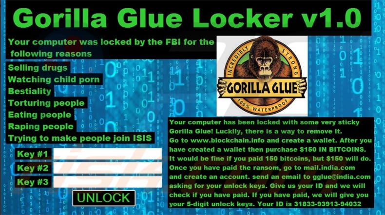gorilla glue locker ransomware