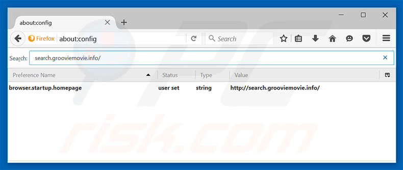 Removing search.grooviemovie.info from Mozilla Firefox default search engine