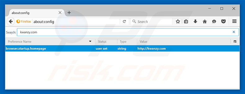 Removing kwanzy.com from Mozilla Firefox default search engine