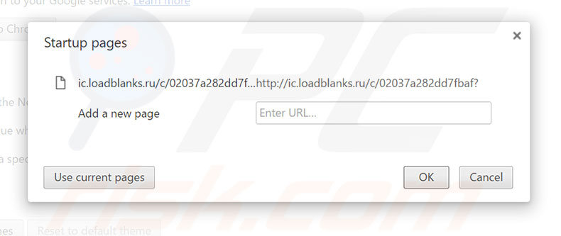 Removing loadblanks.ru from Google Chrome homepage
