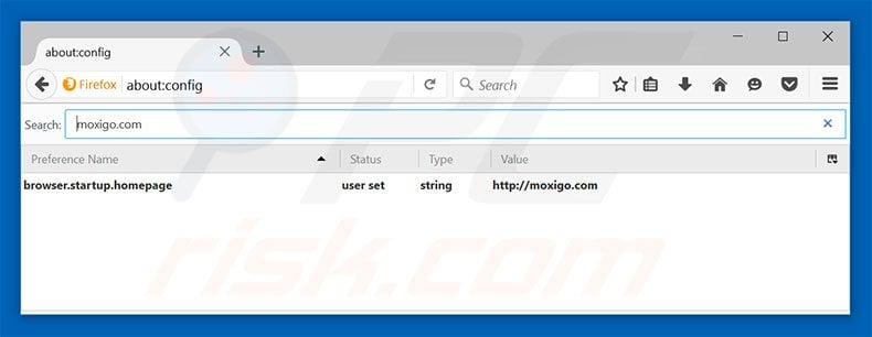 Removing moxigo.com from Mozilla Firefox default search engine