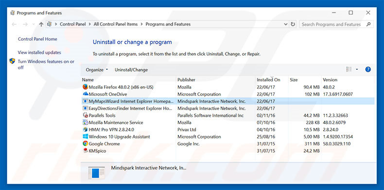 hp.myway.com browser hijacker uninstall via Control Panel