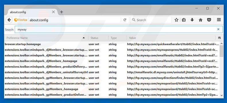 Removing hp.myway.com from Mozilla Firefox default search engine