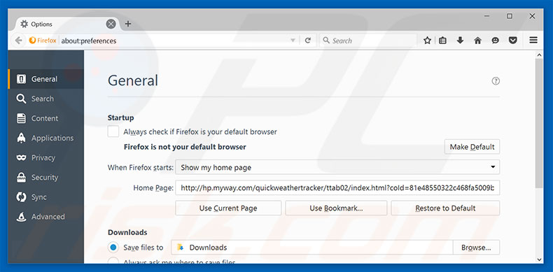 Removing hp.myway.com from Mozilla Firefox homepage