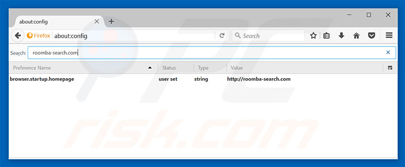 Removing roomba-search.com from Mozilla Firefox default search engine