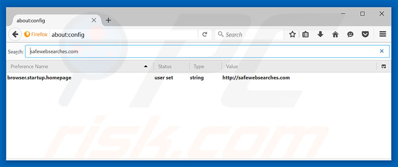 Removing safewebsearches.com from Mozilla Firefox default search engine