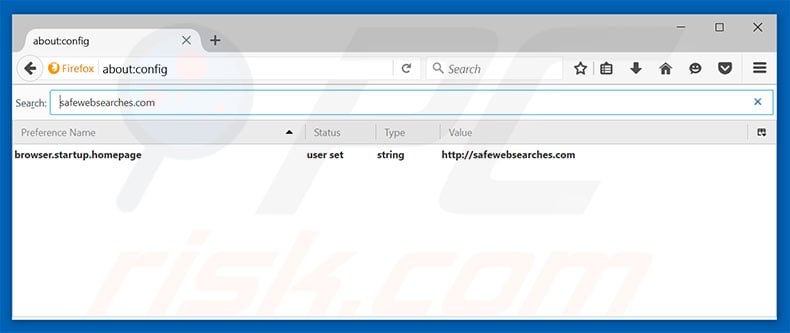 Removing safewebsearches.com from Mozilla Firefox default search engine